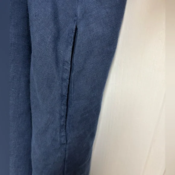 Bryn Walker Dress Linen Large Blue Long Shirt  Tunic Pockets Made in USA Lagen - Picture 6 of 16